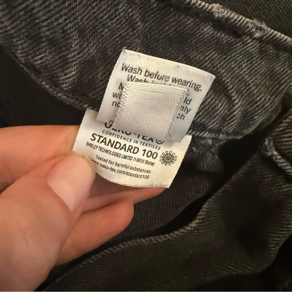 SO Women’s Dark Gray Black High Rise Baggy Wide Leg Denim Jeans Size 13 - Picture 5 of 10